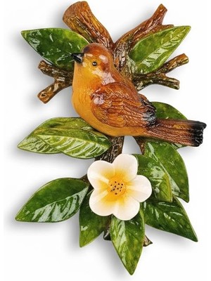 SUME Dekoratif Canlı Renk Dal Üstünde Kuş Duvar Dekoru Polyester Dekoratif Duvar Süsü  Doğa Temalı Ev Ofis Aksesuarı