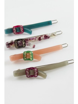 Datatek Kare Taşlı Klipsli Toka