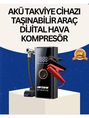 Astraltech Taşınabilir Akü Takviye ve Akıllı Lastik Şişirme Pompası
