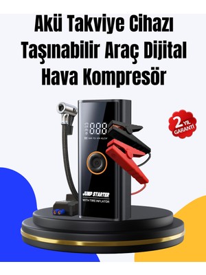 Astraltech Sos Fenerli Akü Takviye Cihazı Dijital Kompresör Powerbank
