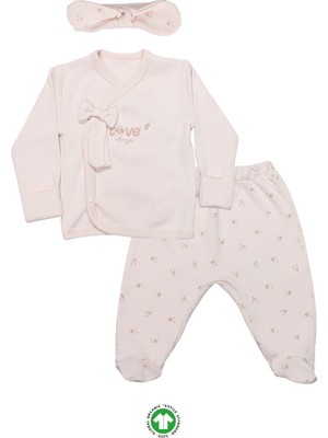 Bistyle 3lü Zıbın Takım Grow In Love 13102 Pembe Ekru