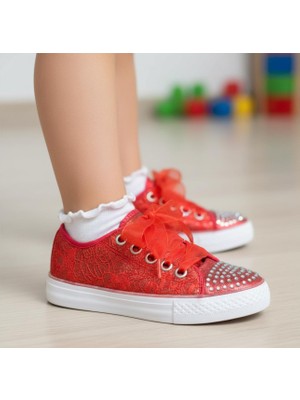 Gala Stil Gala Simli Kız Çocuk Ayakkabı (21-30 Işıklı)