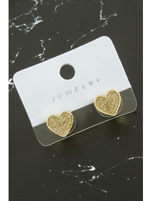 Datatek Kalp Zirkon Taşlı Küpe