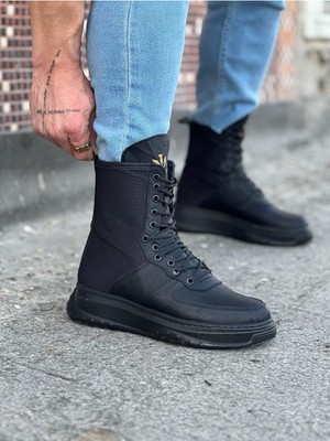 Beskar WG012 Kömür Cilt Uzun Bağcıklı  Bot