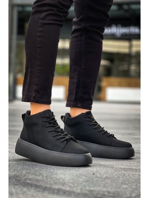 Beskar LE10 Bağcıklı Erkek Yüksek Siyah Taban Siyah Spor Bot