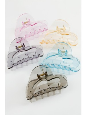 Datatek Kalp Şeffaf Renkli Mandal Toka 9 cm