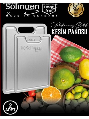 Solingen Çelik  Kesim Panosu – Profesyonel Mutfak Doğrama Tahtası