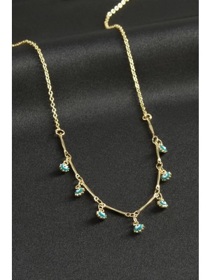 Datatek Çivili Nazarlı Mineli Kolye