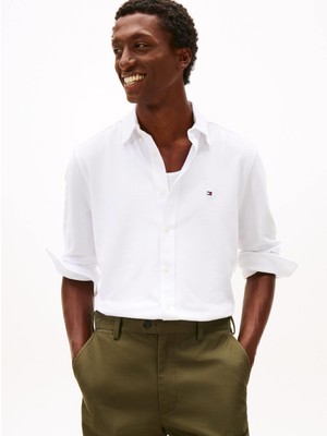 Tommy Hilfiger Knıt Pıque Featherweıght Shırt Erkek Gömlek MW0MW41690YBR