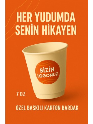 CVS Plastik Karton Bardak 7oz (Özel Baskılı)