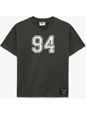 Koton Baskılı Kısa Kollu Bisiklet Yaka Pamuklu Tişört