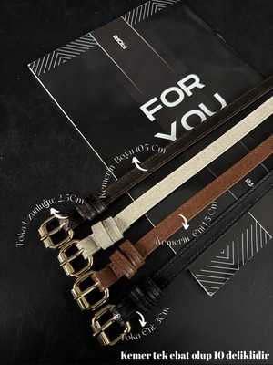 Fiori 4'lü Makara Toka Uç Takım Kadın Pantolon Kemeri, Ceket Kemeri, Elbise Kemeri, Gömlek Kemeri