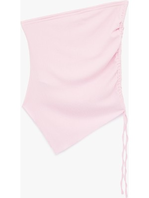Koton Straplez Kolsuz Slim Fit Büzgülü Bluz