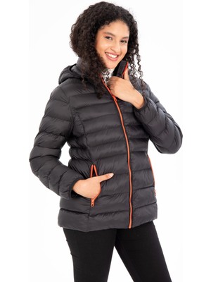 G-FOX KADIN KISA ÇIKARILABİLİR KAPŞONLU DOLGULU SPOR ŞİŞME MONT 8638