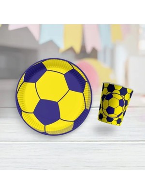 Fenerbahçe Temalı Karton Tabak Bardak Set 8 Tabak 8 Bardak