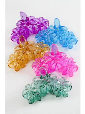 Datatek Papatya Şeffaf Renkli Mandal Toka 10 cm