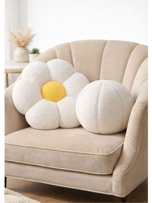 Dekoratif Peluş Top Kırlent - Yastık - Minder Dolgulu Pamuk Polyester Malzemeden Şık Tasarım