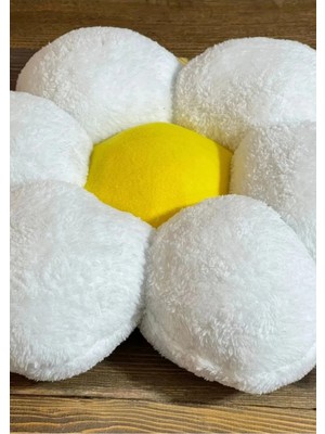 Peluş Papatya Dekoratif Yastık Kırlent Minder - Ithal Kumaş