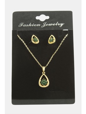 Datatek Oval Kartanesi Zirkon Taşlı Set Kolye