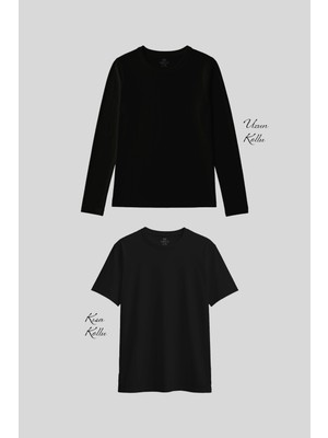 Basic O Yaka 2li Paket Siyah Kadın T-Shirt
