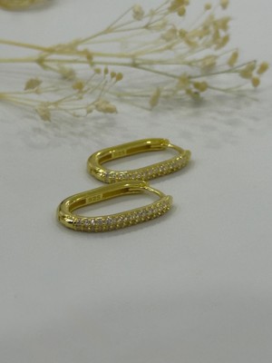 Duran Takı Zirkon Taşlı Gümüş Küpe