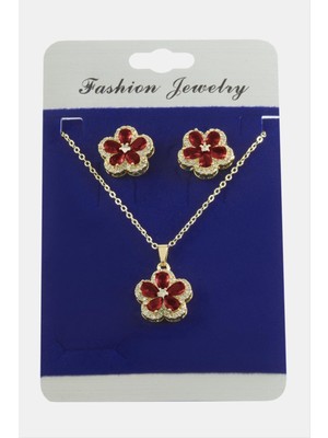 Datatek Çiçek Zirkon Taşlı Set Kolye