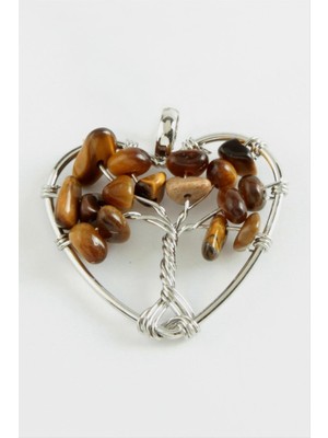 Datatek Kaplangözü Kalp Doğaltaş Kolye Ucu