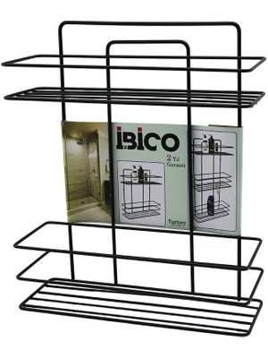 Vanch SİYAH  2 KATLI - DİKDÖRTGEN   METAL  BANYO KÖŞELİK - DUŞKABİN RAF - ŞAMPUANLIK (5264)