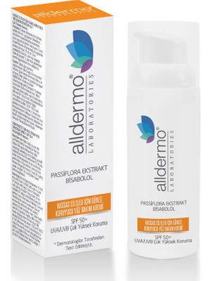 Alldermo Hassas Ciltler İçin Güneş Koruyucu Yüz Bakım Kremi SPF 50+ 50 ml