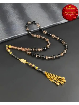 Beyzi Model Sıkma Kehribar Tesbih Kişiye Özel Isimli Tasarım Püskül Tasarımlı