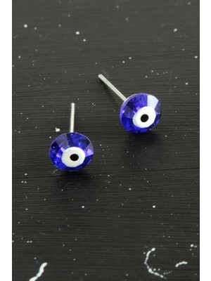 Datatek Kristal Taşlı Nazar Mineli Minik Küpe 0,6