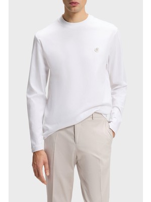 Boss % 100 Pamuk Regular Fit Bisiklet Yaka Uzun Kollu T Shirt Erkek T Shirt 50555107 100