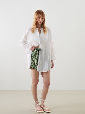 Lc Waikiki Yeni Sezon Gömlek Yaka Kadın Plaj Elbisesi