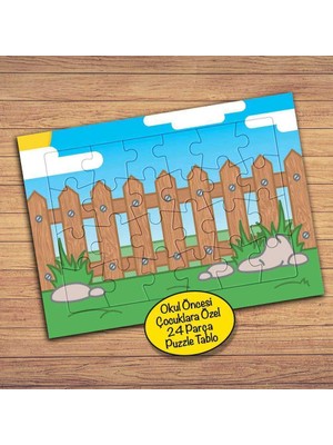 Asilmeydan Tahta Çitler-Mavi Gökyüzü Çocuklara Özel Puzzle Yapboz Tablo-252pz