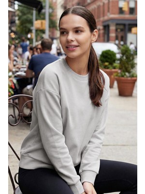Taş Basic O Yaka Oversize Kadın Sweatshirt - 97053