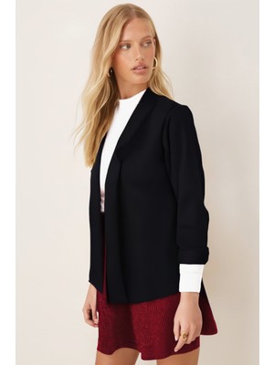Armonika Kadın Siyah Duble Kol Ceket ARM-26K001054