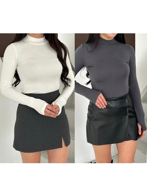 Betnur Kadın Modal Kumaş Parmak Geçirmeli Bluz  Bady