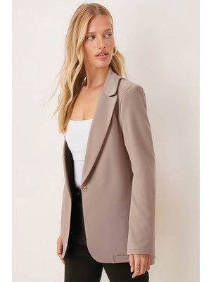 Armonika Kadın Vizon Tek Düğmeli Ceket ARM-20K001020