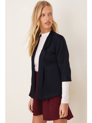 Armonika Kadın Koyu Lacivert Duble Kol Ceket ARM-26K001054