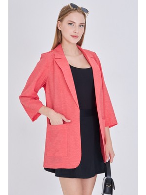 Armonika Kadın Pembe Cepli Oversize Ceket ARM-25Y001064