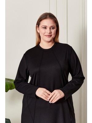 FERACE Kadın Büyük Beden Nervürlü Takım