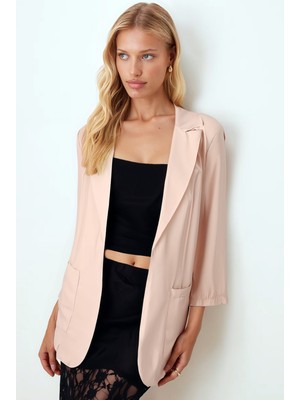 Armonika Kadın Bej Cepli Oversize Ceket ARM-26K001005