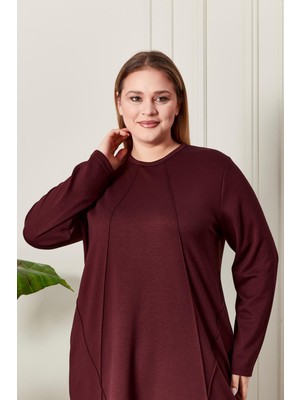 FERACE Kadın Büyük Beden Nervürlü Takım