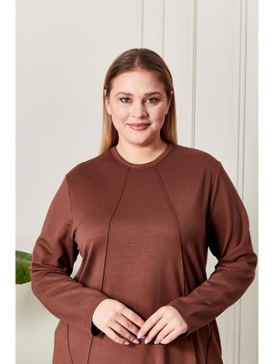 FERACE Kadın Büyük Beden Nervürlü Takım