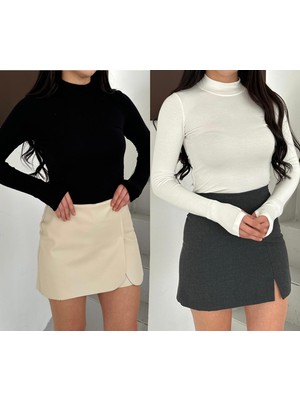 Betnur Kadın Modal Kumaş Parmak Geçirmeli Bluz  Bady