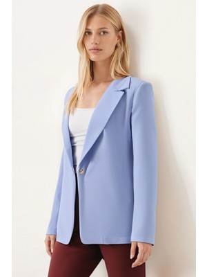 Armonika Kadın Buzmavi Tek Düğmeli Ceket ARM-20K001020