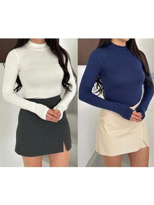 Betnur Kadın Modal Kumaş Parmak Geçirmeli Bluz  Bady