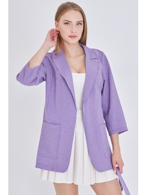 Armonika Kadın Lila Cepli Oversize Ceket ARM-25Y001064