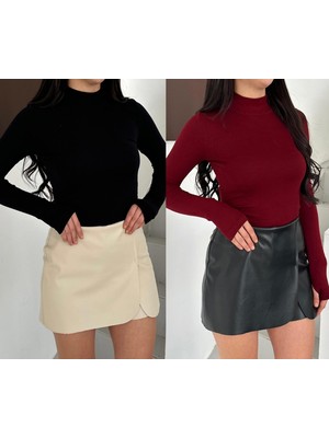 Betnur Kadın Modal Kumaş Parmak Geçirmeli Bluz  Bady