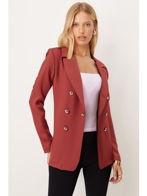 Armonika Kadın Kiremit Düğmeli Ceket ARM-20K001151